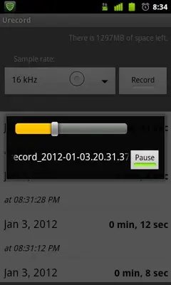 Urecord android App screenshot 0