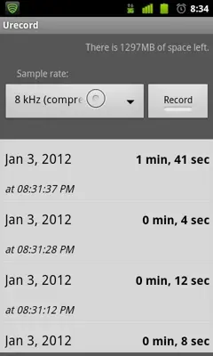 Urecord android App screenshot 2